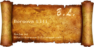 Borsova Lili névjegykártya